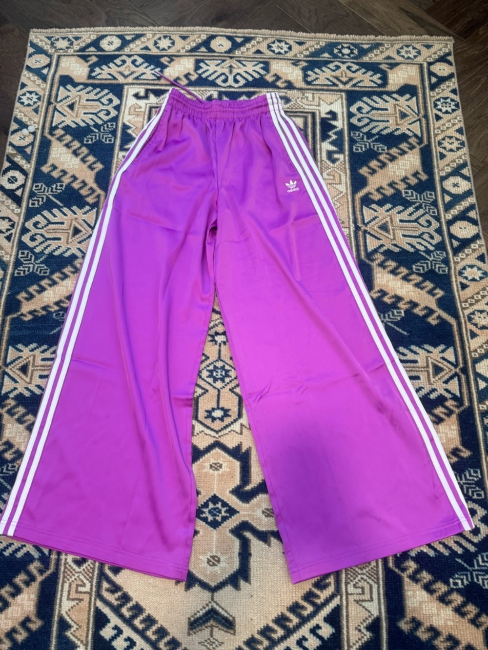 Adidas Magenta Wide LegAthletic Track Pants